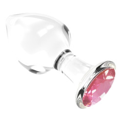 Generique Plug Bijou en verre Diamond Glassy M 7.5 x 3.4cm
